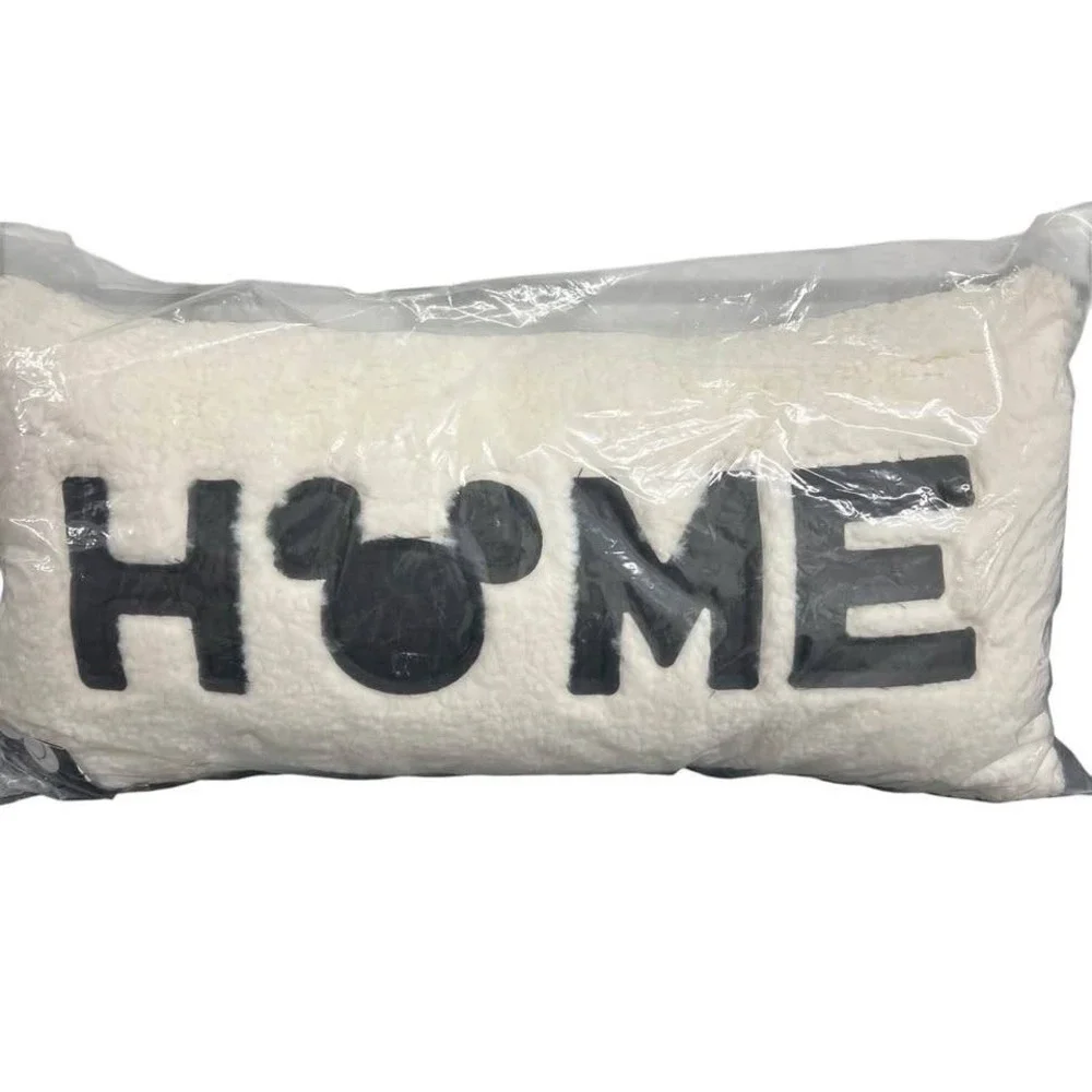 Pottery Barn Disney Mickey Mouse HOME Cozy Lumbar Pillow NWT Faux Fur Sherpa